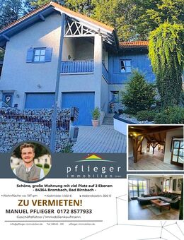 Wohnen, wo andere Urlaub machen! Schöne, große Wohnung mit viel Platz auf 2 Ebenen! - Bad Birnbach