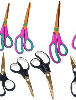 KING Scheren-Set Easycut, (Set, 10-tlg), 5 Scheren, Edelstahlklingen, Titan beschichtet, Soft-Touch Griffe