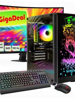 GAMEMAX GigaDeal Rockstar 2629 AMD Ryzen 5 7500F RTX 5060Ti 32GB DDR5 1TB SSD PC-Komplettsystem (32", AMD Ryzen 5 7500F, RTX 5060 Ti, 32 GB RAM, 1000 GB SSD, Windows 11, DDR5 RAM + Gigabyte GS32QC LED-Monitor Curved, 80 cm (32)