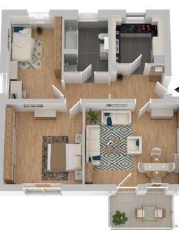 Schöne 3 Zimmer Wohnung mit 86 m², 1. Stock, Garage, inklusive Süd-Balkon in sehr zentraler Wohnlage in Neustadt an der Waldnaab zu verkaufen - Neustadt (Waldnaab)