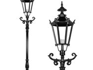 Außenleuchte, Laterne mit Keramikfassung und Glas, Aluminiumguss, 235 cm - schwarz oder grün - Heek