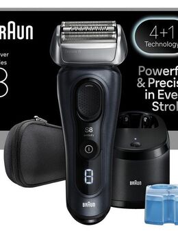 Braun Elektrorasierer Series 8 8663cc, Smart Care Center, integrierter Präzisionstrimmer, SensoAdapt für jede Bartdichte, mit 5in1 SmartCare Center