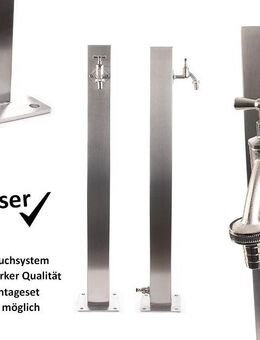 TRINKWASSER Wassersäule TSQG 950 Edelstahl V2A quadratisch eckig - Hiddenhausen