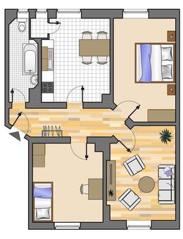 Charmante 3-Zimmer-Etagenwohnung in Recklinghausen 74,83 m² auf der 1. Etage rechts - Recklinghausen