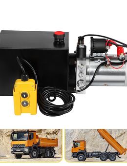 AGGREGAT mit FERNBEDIENUNG 6l Hydraulikaggregat Hydraulikpumpe 12V Volt Lkw Kipper Anhänger Hydraulik Auto Funk Kipper Set Landmaschinen Landwirt Forst - Wuppertal