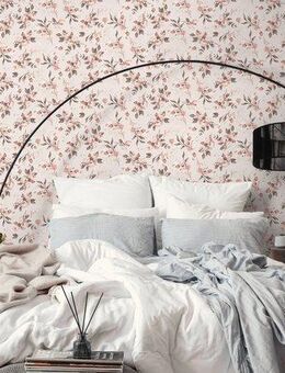 A.S. Création Vliestapete Pure Elegance Blumen-Tapete Mustertapete Blümchen Blattmuster, glatt, leicht glänzend, (1 St), Vliestapete floral für Schlafzimmer Küche Wohnzimmer Blumen Design