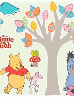 Komar Wandtattoo Winnie the Pooh Nature Lovers - Größe 50 x 70 cm (14 St), selbstklebend, Wandsticker, Kinderzimmer