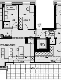 Bezugsfertige 5-Zimmer-Penthouse-Wohnung mit Dachterrasse - Wiesbaden