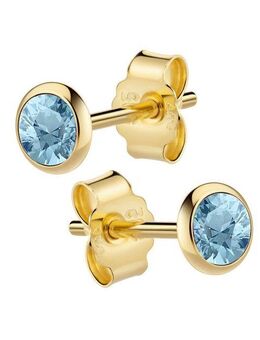 Vivance Paar Ohrstecker 585/- Gelbgold Blautopas