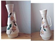 Keramikvase, Blumenvase, Vase, Henkelvase, floral, 50er 60er - Augustdorf