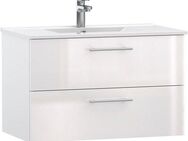 welltime Waschtisch Athen Badschrank Badezimmer WC Unterschrank mit Becken (Set), Waschplatz mit 2 Schubladen, Breite 80cm Softclose Bad