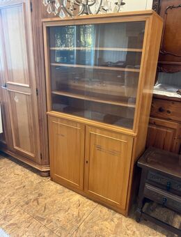 Schrank, Holzschrank mit Vitrine Wohnzimmerschrank H160xB90xT34 - Owingen