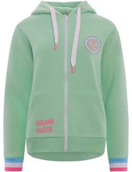 Zwillingsherz Kapuzensweatjacke Regular-Fit, Kapuze, Langarm, Reißverschluss, Neon-Details
