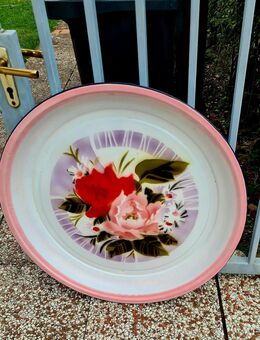 Großer Teller – Blumenmuster – ca. 80 cm Durchmesser - Kiel