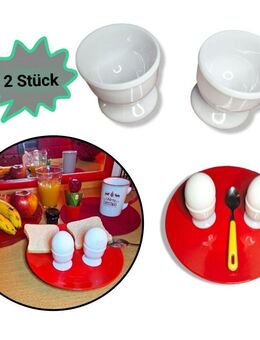 2 Stück Eierbecher Weiß aus Kunststoff Eierständer Eierhalter für gekochte Eier 6,90 €* - Villingen-Schwenningen