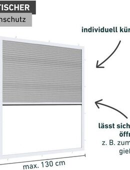 Windhager Insektenschutzplissee Plisseefenster ULTRA FLAT, halbtransparent, ohne Bohren, verspannt, Klemmfix, Insektenschutz Plissee für Fenster ohne bohren, 130 x 150 cm, weiß