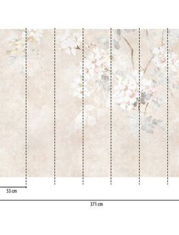 living walls Fototapete THE WALL III florale Tapete Motivtapete Blumen Blumen, glatt, matt, (1 St), Vliestapete Betonwand für Schlafzimmer Küche Wohnzimmer Floral Design
