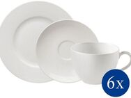 vivo Villeroy & Boch Group Kaffeeservice Geschirr-Set, Service Basic White (18-tlg), 6 Personen, Porzellan, klassisch und zeitlos, 18 Teile, für 6 Personen