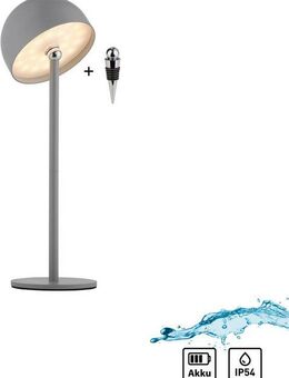 my home Tischleuchte Akku Tischleuchte Hesper Indoor Outdoor, magnetischer Flaschenaufsatz, Dimmfunktion, Memoryfunktion, LED fest integriert, Warmweiß, Pilzlampe Flaschenaufsatz, Regulierung der Lichtstärke, Pilz, Lampe