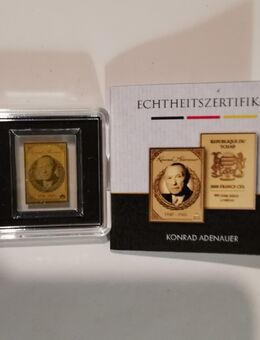 Goldbarren "Konrad Adenauer" 1/1000 oz 999er Feingold mit Zertifikat - Neufahrn (Freising)