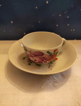 Rauenstein Porzellan Thüringen Teetasse Ziertasse Koppchen bunte Blumen antik - Grünendeich