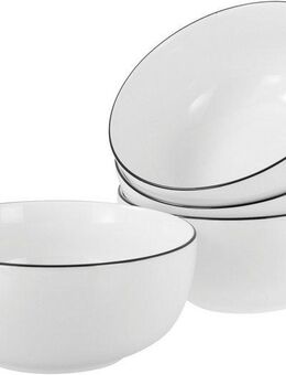 CreaTable Schale Allround Black Line, Buddha Bowl 16 cm 4-tlg, Porzellan, (Set, 4-tlg), Daily Use, Zeitlos