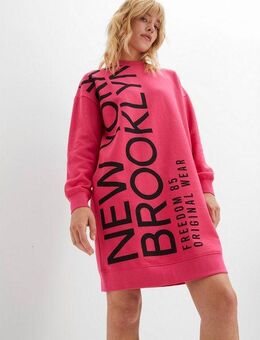 bonprix Sweatkleid Oversize-Sweatkleid aus weichem Baumwoll-Mix