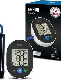 Braun Oberarm-Blutdruckmessgerät ExactFit™ 2 BUA4050EU, 30 Speicherplätze, farbcodierte Anzeige, Arrythmieerkennnung