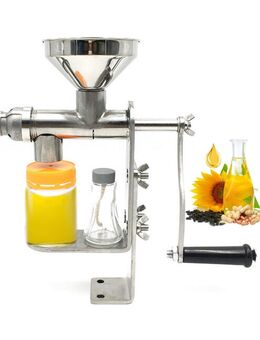 Manuelle Ölpresse Maschine Edelstahl mit Trichter Handkurbel Nuss Samenöl Pressmaschine - Wuppertal
