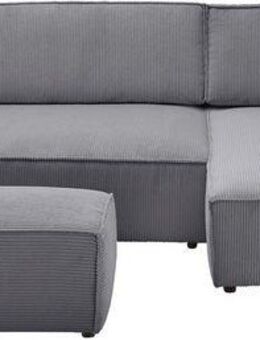 Home affaire Polsterecke NEU: SHERWOOD XXL tief, L-Form mit Schlaffunktion, Big-Sofa mit Hocker, Set 2 Teile, stellbar zum Schlafsofa (Krokodilverbinder), Cord, Leinenoptik
