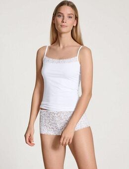 CALIDA Spaghettitop Natural Comfort Lace weiche Spitze, elastisch, Single Jersey Qualität, Cotton-Mix
