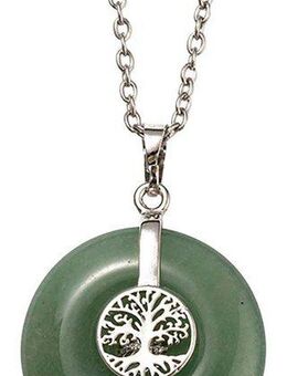 Firetti Kette mit Anhänger Schmuck Geschenk Halsschmuck Halskette Ankerkette Lebensbaum Edelstein, Made in Germany - mit Edelstein