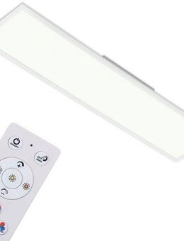 Briloner Leuchten LED Panel 7154016 Colour, CCT - über Fernbedienung, Nachtlichtfunktion, Timerfunktion, LED fest integriert, Farbwechsler, Kaltweiß, Neutralweiß, Tageslichtweiß, Warmweiß, Deckenlampe, 119,6x29,6x6,5cm, Weiß, 40W, Wohnzimmer, Schlafzimmer