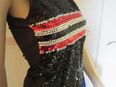 Abendkleidung Abend * Ausgeh * Cocktail * Disco- Party * Glitzer * Pailletten * Tank * Träger * Top * T- Shirt ''mötivi'' Gr. 34- 36/ XS- S * schwarz- rot- silber weiß * in 88499