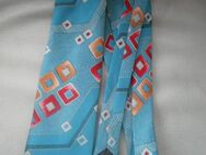 Krawatte mit Vierecken und Zacken (Türkis/Blau ,Rot,Orange, Schwarz - Weichs