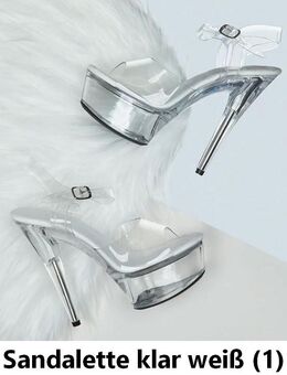 Plateau Sandalette High Heel Lack transparent/weiß / Größe 39, 42 und 44 / NEU - Marl (Nordrhein-Westfalen)