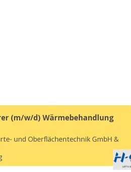 Schichtführer (m/w/d) Wärmebehandlung - Nürnberg
