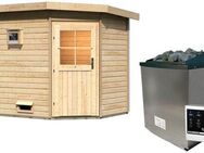 Karibu Saunahaus Tore, BxTxH: 231 x 196 x 226 cm, 38 mm, (Set) klassiche Tür, Ofen 9 KW externe Strg Easy