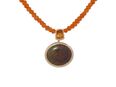 Boulder-Opal-Collier mit Citrin in 585 bicolor Gold an Carneol Kette - Länge 44 cm in 55218