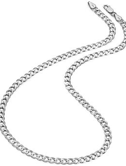 1 Panzer-Kette, ca. 45 cm, massiv Sterling Silber 925/-, Schmuckkarabiner, - Essen