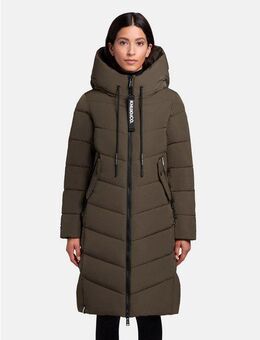 khujo Steppmantel Mikia2-YM Warmer Damen Wintermantel mit hohem Kragen und Kapuze