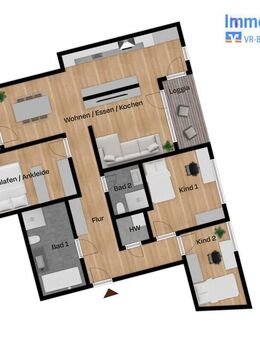 Perfekte 4-Zimmer-Eigentumswohnung mit 2 Bädern, Terrasse und separater Loggia in St. Johannis. - Nürnberg
