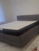 Boxspringbett in Grau, 180 x 200 cm, inkl. Matratze und Stauraum in 25436