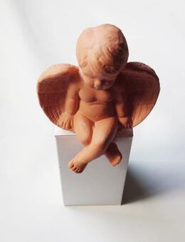 sitzender Weihnachtsengel / Engel „terracoter“ 10cm - Weihnachtsdeko - Andernach