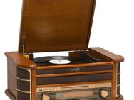 Denver MCR-50MK3 Retro Musik-Center mit Plattenspieler Retro-Radio (AM-Tuner, FM-Tuner, 2,5 W)