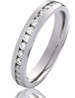 Damenring Edelstahl DE017 mit Zirkonias - Aholming