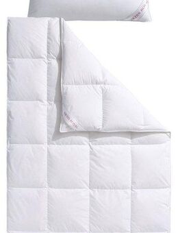Haeussling Daunenbettdecke + Kopfkissen Swiss Royal, Füllung: 90% Daunen, 10% Federn, Bezug: 100% Baumwolle, Bettdecken-Set mit Kopfkissen, 135x200 oder 155x220 cm, Sommer, Winter