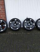 4x DBV 19 Zoll Torino II Schwarz matt auf Sommerbereifung DUNLOP in 46284
