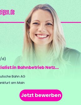 Spezialist:in Bahnbetrieb Netzdisposition Netzleitzentrale - Frankfurt (Main)