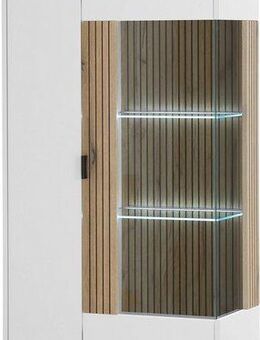 INOSIGN Vitrine Hudson, Stauraumvitrine in moderner Trendfarbe, Griffe aus Metall (Schwarz), Höhe 180 cm